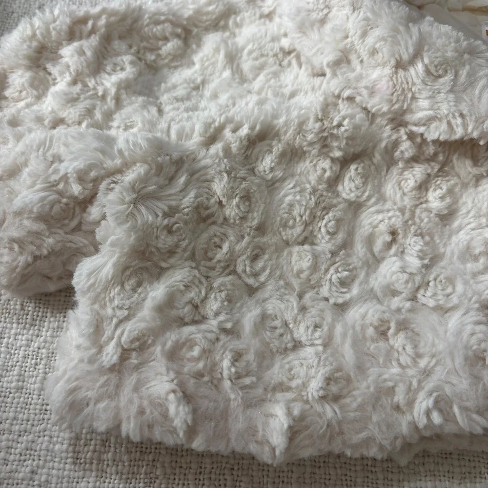 Gymboree Girls Faux Fur Bolero Shrug Bundle Black Rhinestone Ivory Rosette S 5-6